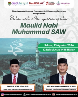 Ucapan Maulid Nabi Muhammad SAW 1448 H dari Disdukcapil Kabupaten Tangerang