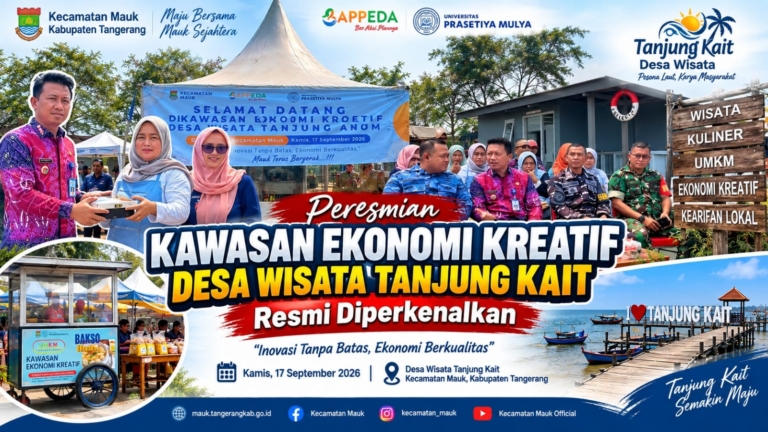 Peresmian Kawasan Ekonomi Kreatif Desa Wisata Tanjung Kait Mauk