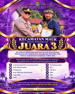 Kecamatan Mauk Raih Juara 3 Penurunan Stunting 2026