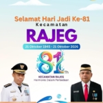Poster Hari Jadi ke-81 Kecamatan Rajeg tahun 2026 dengan tema Harmonis dalam Perbedaan, menampilkan Camat Oman Apriaman dan Sekcam Deni Sepriawan.
