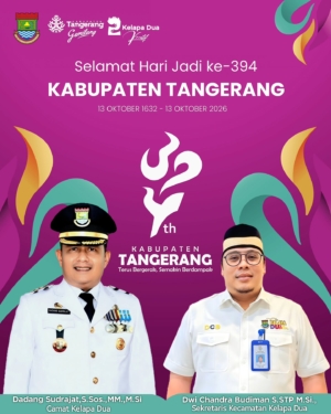 Kecamatan Kelapa Dua Ucapkan Selamat HUT ke-394 Kabupaten Tangerang